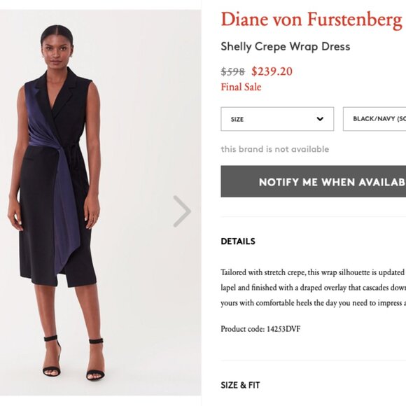 DIANE VON FURSTENBERG Shelly Stretch Wrap Dress. XS - Picture 10 of 10